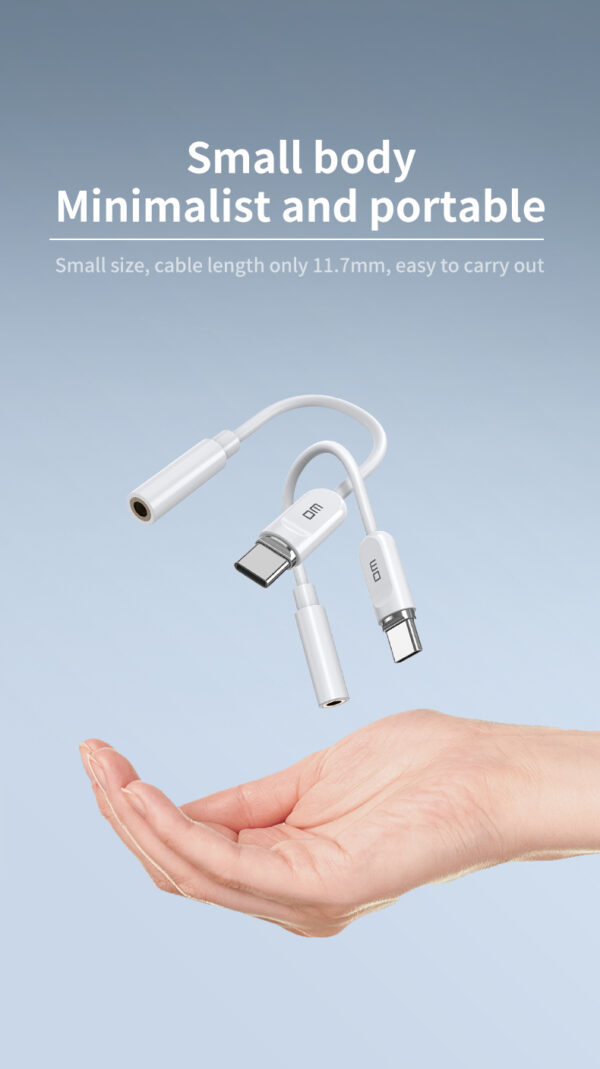 مبدل تایپ سی به جک 3.5میلیمتری – جعبه باز – DM Type C To 3.5 Audio Cable AD026 - Image 4