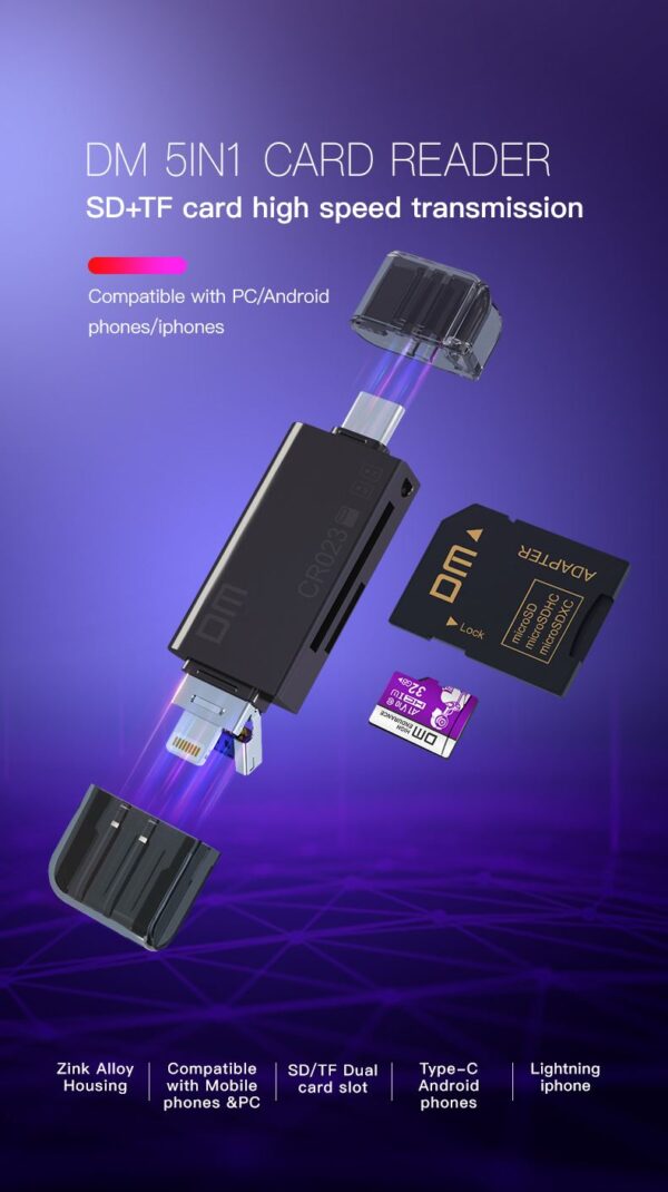 All In One TF USB And Type C Card Reader - کارت خوان 5 کاره - Image 5