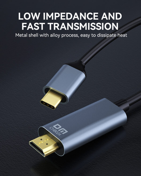 Type C To HDMI Cable CHB024 - کابل تایپ سی به اچ دی ام آی - Image 2