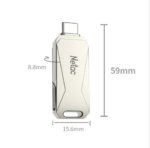 فلش نیتاک 64 گیگابایت مدل Netac USB3.0 Type C Dual port USB flash drive 64GB U782C - Image 6