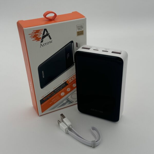 پاور بانک بی سیم ارو مدل ARP20W با ظرفیت ۲۰۰۰۰میلی آمپر ساعت برند ARROW