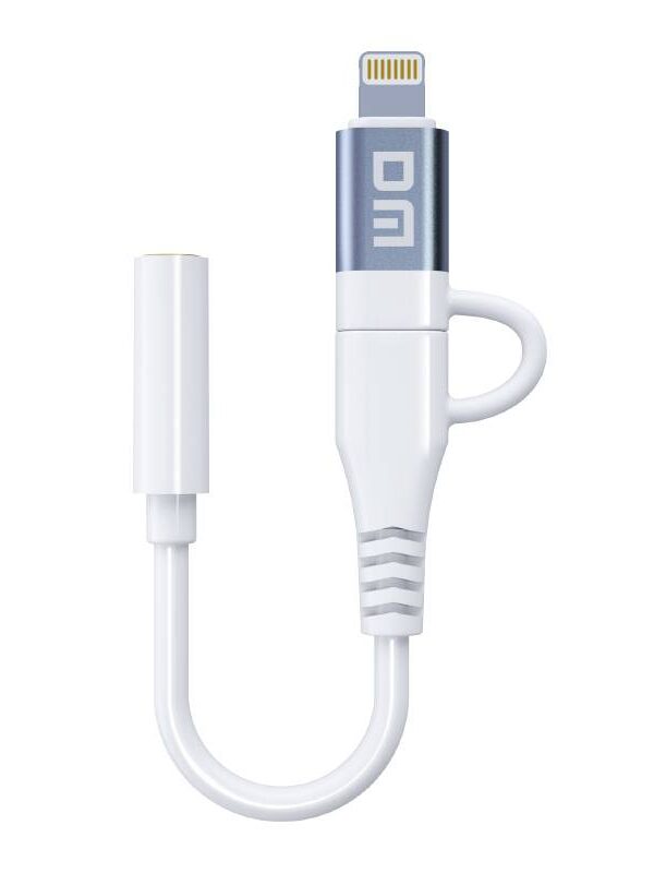 مبدل تایپ سی / لایتنینگ به جک 3.5 میلیمتری مدل DM Type-C/Lightning to 3.5 Audio Adapter AD091
